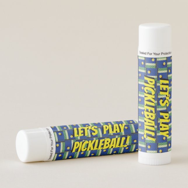 Pickleball 'Til the Streetlights Come On, Blue Lip Balm (Front)
