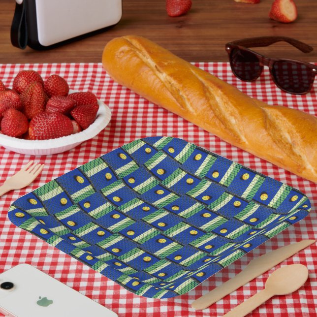 Pickleball 'Til the Streetlights Come On, Blue Paper Plates (Picnic)
