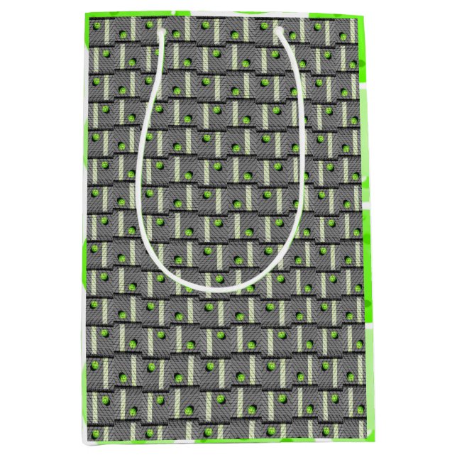 Pickleball 'Til the Streetlights Come On Gray Medium Gift Bag (Front)