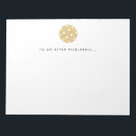 Pickleball To Do After Pickleball Player Notepad<br><div class="desc">This notepad features a pickleball with the phrase "To Do After Pickleball... ". Text is customizable with a phrase or name of your choice. Makes a great gift for pickleball players. Part of a collection from Parcel studios.</div>