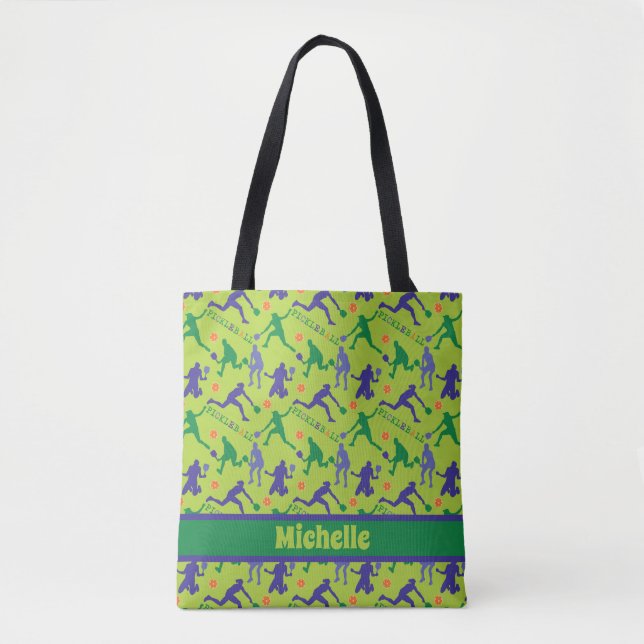 🤩 Pickleball tote bag with custom name (Front)