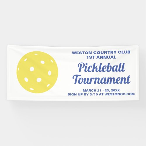 Pickleball Tournament Custom Text Custom Color Ban Banner
