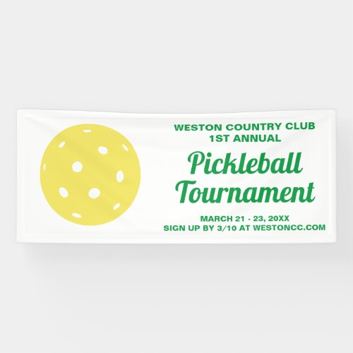 Pickleball Tournament Custom Text Custom Color Banner