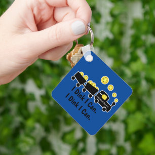 Pickleball Training I Dink I Can Yellow Ball Keychain
