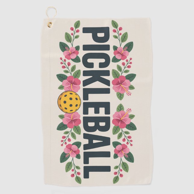 Pickleball Tropical Graphic Vacation Sports Towel (Front)
