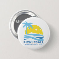 Pickleball Tropical Palm Tree Sun Your Custom Text