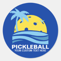 Pickleball Tropical Palm Tree Sun Your Custom Text