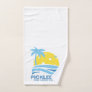 Pickleball Tropical Palm Tree Sun Your Custom Text Hand Towel