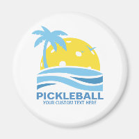 Pickleball Tropical Palm Tree Sun Your Custom Text