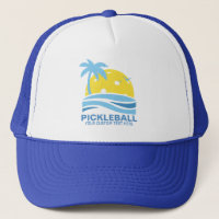 Pickleball Tropical Palm Tree Sun Your Custom Text