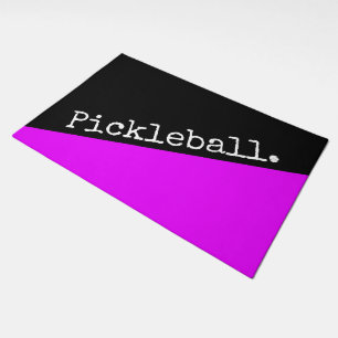 PICKLEBALL Tropical Pink Black Slanted Color Block Doormat
