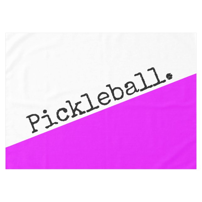PICKLEBALL Tropical Pink White Slant Color Block Tablecloth (Front (Horizontal))