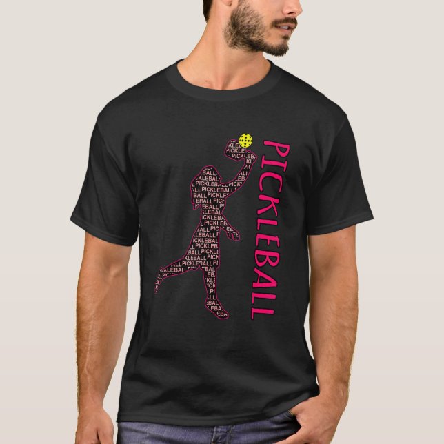 Pickleball Typography Paddle Sports Player Coach G T-Shirt (Front)