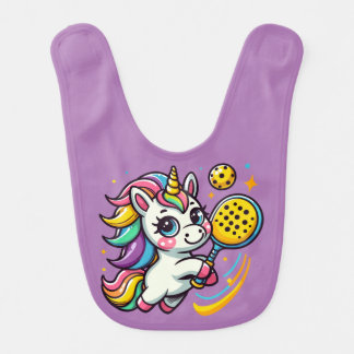 Pickleball Unicorn Baby Bib