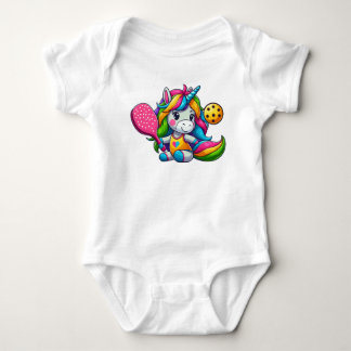 Pickleball Unicorn Baby Bodysuit