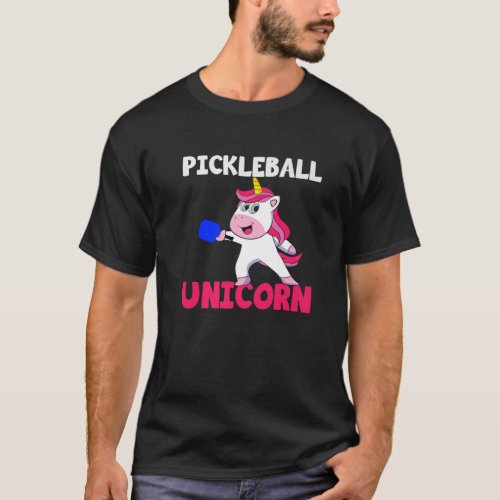 Pickleball Unicorn Girl Paddle Ball Player Women P T_Shirt