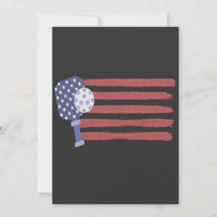 Pickleball US Flag American Patriotic Pickleball Holiday Card