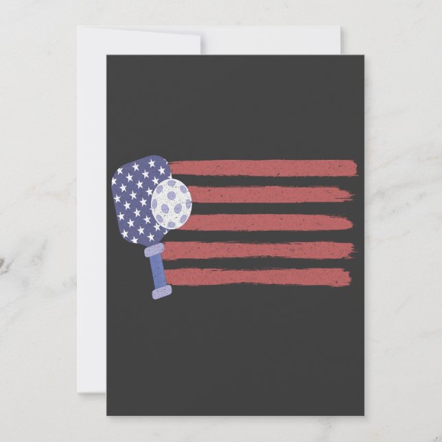  Pickleball US Flag American Patriotic Pickleball  Invitation (Front)