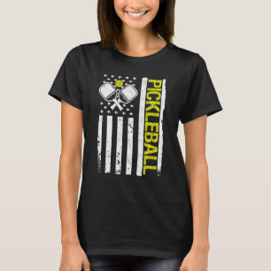 Pickleball USA American Flag 3 T-Shirt