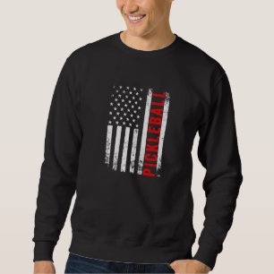 Pickleball USA Flag America Paddle Pickleball Play Sweatshirt