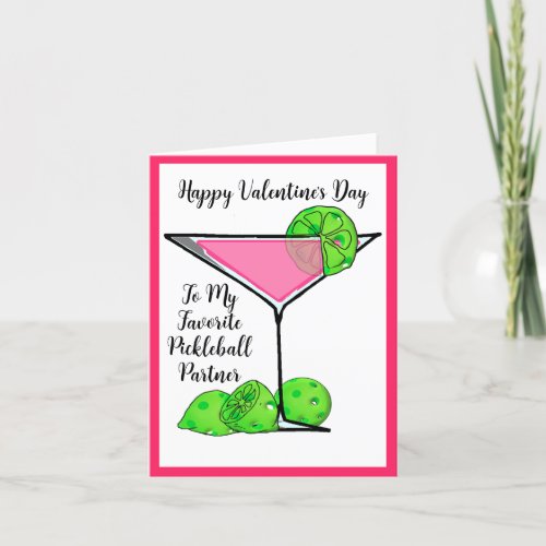 Pickleball Valentine I love the way you dink Cosmo Holiday Card