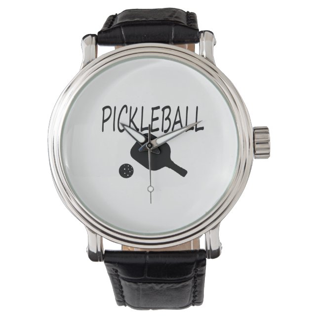 pickleball w paddle and ball black watch (Front)