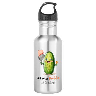 Pickleball Water Bottle, Funny, Cute Pickleball Stainless Steel Water Bottle