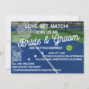 Pickleball Wedding Invitation - Modern Court Sport