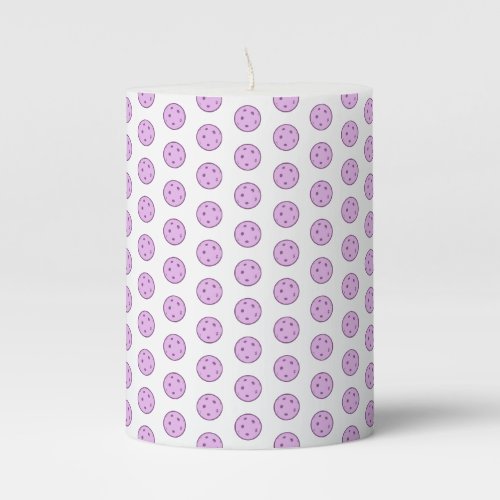 Pickleball Wedding Personalized Lavender and White Pillar Candle