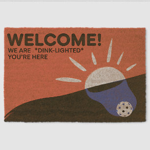 Pickleball Welcome Dink-Light Kitchen Welcome Mat