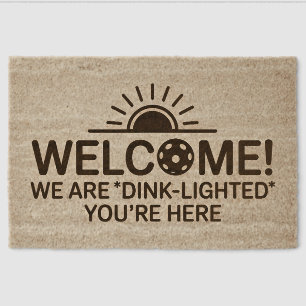Pickleball Welcome Dink-Light Kitchen Welcome Mat