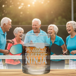 Pickleball Whiskey Glass For Geriatric Ninja
