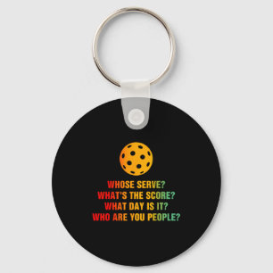 Pickleball whose serve whats score pickle ball keychain