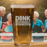 Pickleball Wine Glass Don't Get Smashed Humor Gift