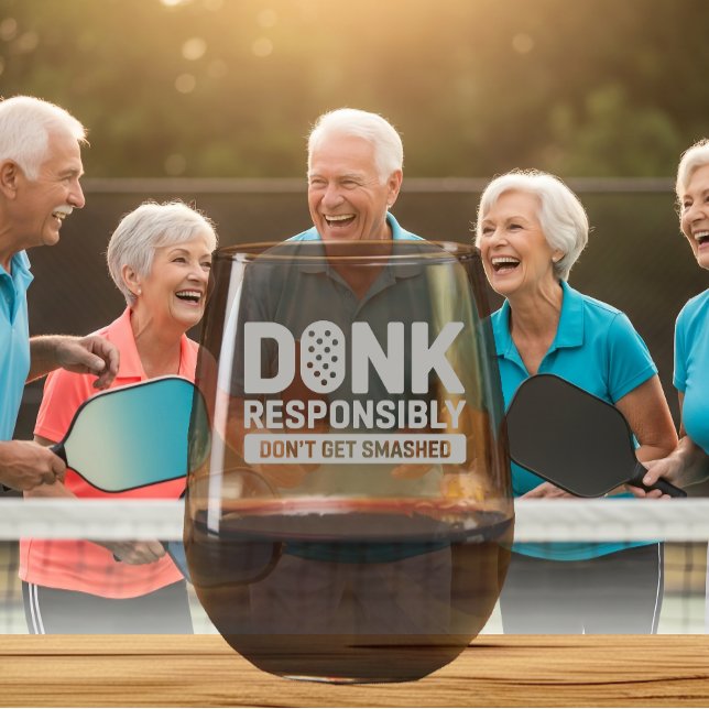 Pickleball Wine Glass Don't Get Smashed Humor Gift (Creator Uploaded)