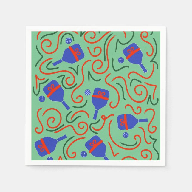 Pickleball with a Bow Napkin (Front)