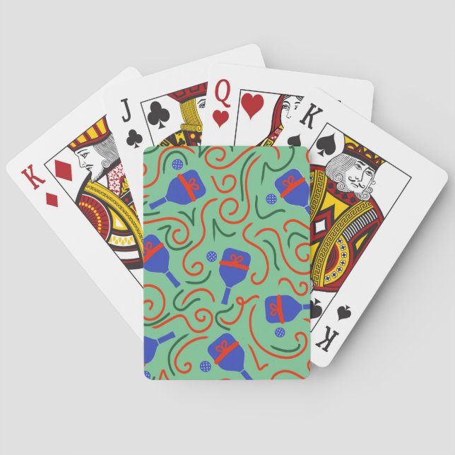 Pickleball with a Bow Napkin Poker Cards (Back)