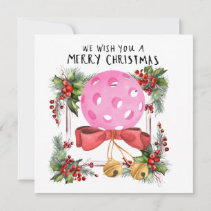 Pickleball with Christmas Frame Holiday Card