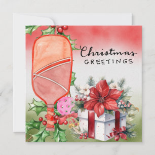 Pickleball with Christmas Frame Holiday Card