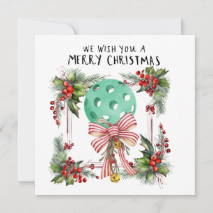 Pickleball with Christmas Frame Holiday Card