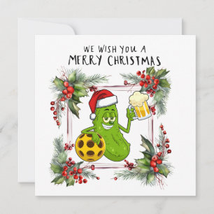 Pickleball with Christmas Frame Holiday Card