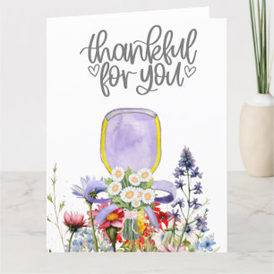 Pickleball with flowers thank you card