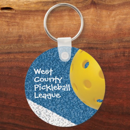 Pickleball with name team or league keychain