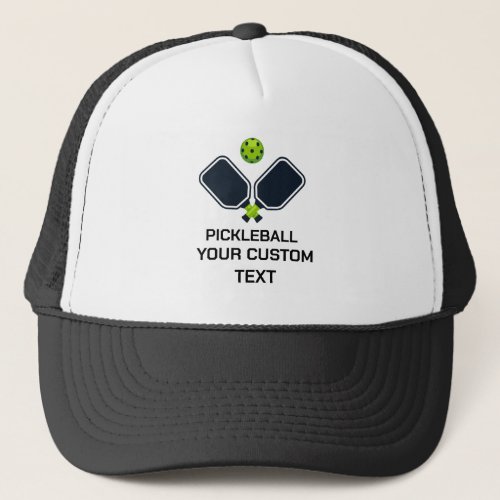 Pickleball with Paddles  Ball Custom Trucker Hat