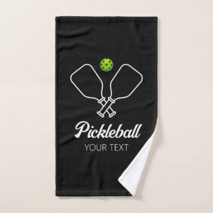 Pickleball with Paddles & Ball Personalized  Hand Towel