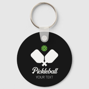 Pickleball with Paddles & Ball Personalized Keychain