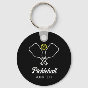 Pickleball with Paddles & Ball Personalized Keychain