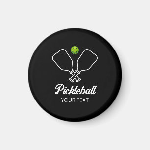 Pickleball with Paddles & Ball Personalized Magnet