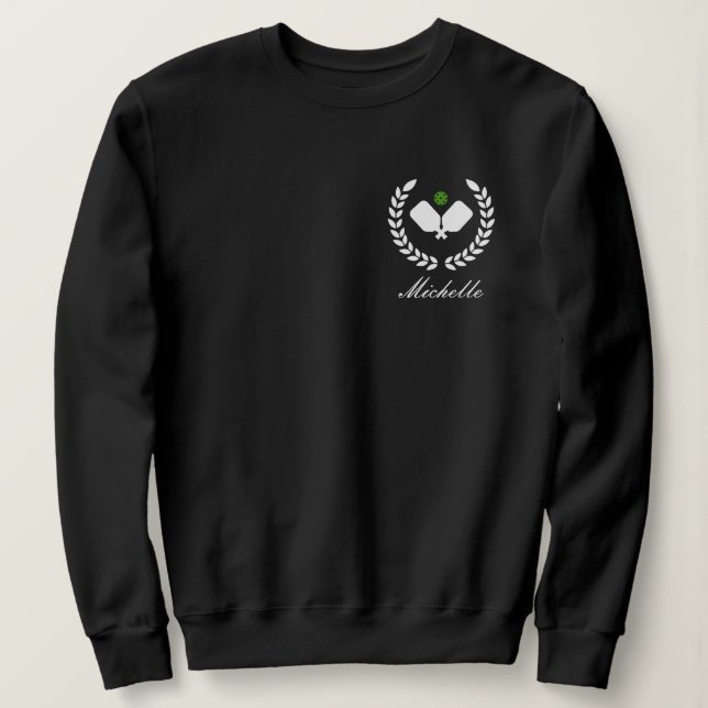 Pickleball with Paddles & Ball Personalized Name Sweatshirt (Design Front)