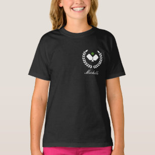 Pickleball with Paddles & Ball Personalized Name T-Shirt
